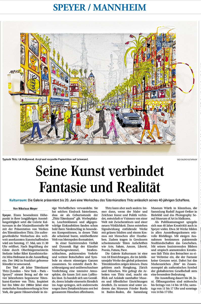 Zeitungsbericht Schwetzinger Zeitung – Seine Kunst verbindet Fantasie und Realität